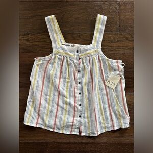A.N.A Striped Button Tank- size XS
